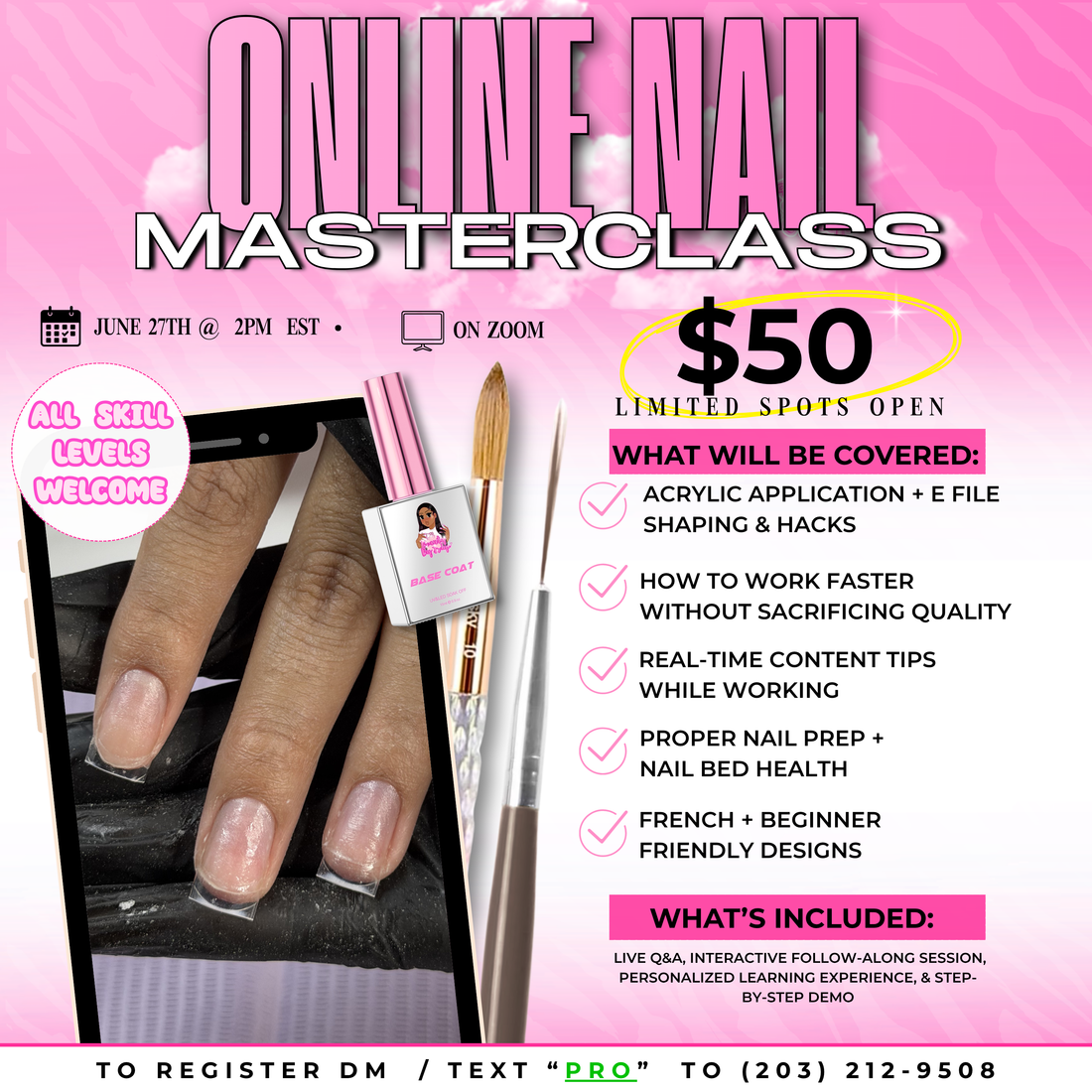 ONLINE NAIL MASTERCLASS (Live Training Experience)⭐️