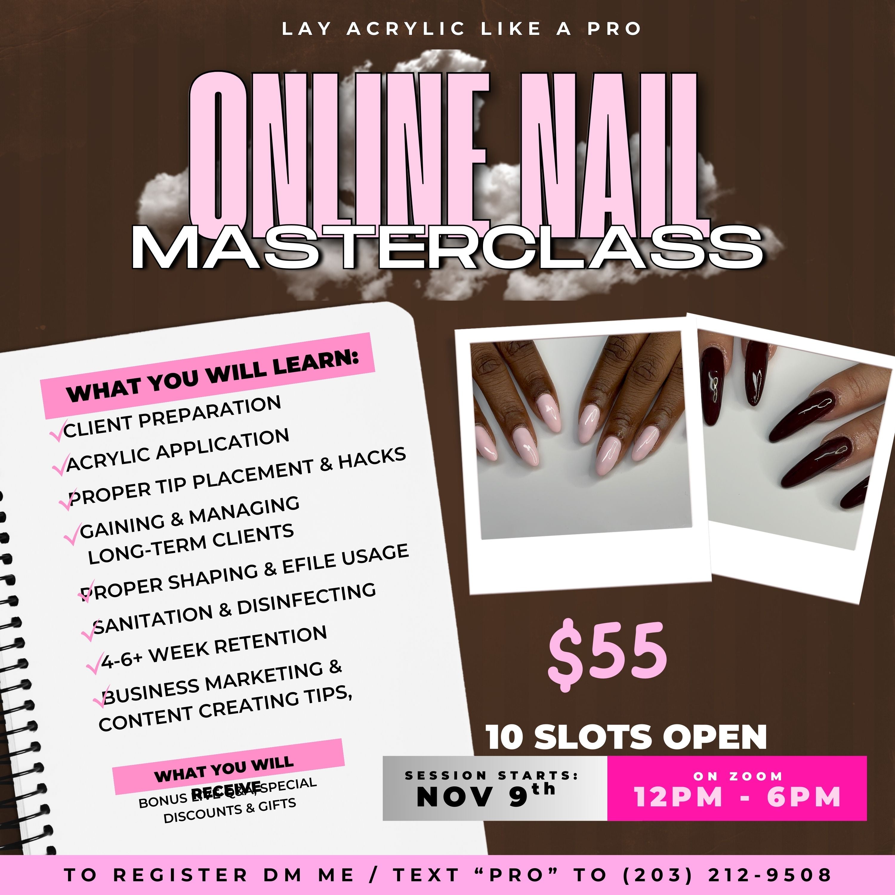 LAY ACRYLIC LIKE A PRO - ONLINE ZOOM GROUP CLASS