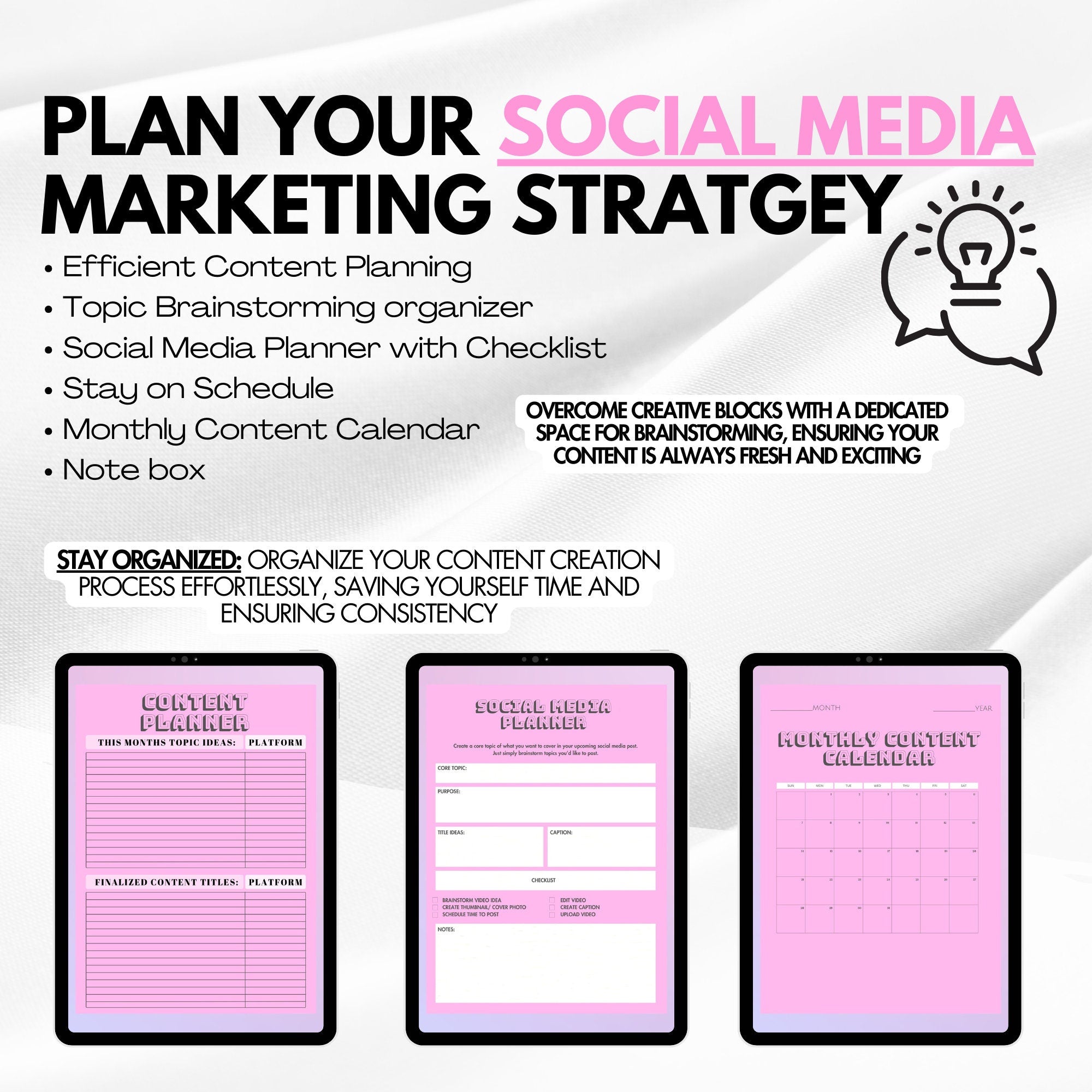 Social Media & Content Creating Planner + 30 Day Content Calendar FREE
