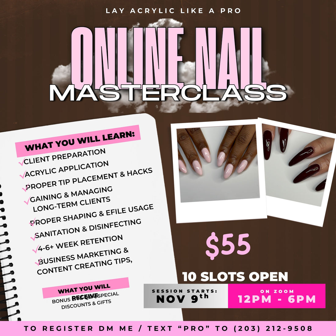 LAY ACRYLIC LIKE A PRO - ONLINE ZOOM GROUP CLASS