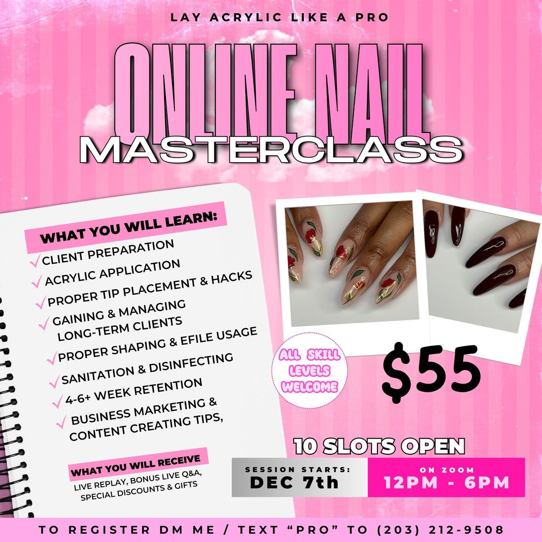 LAY ACRYLIC LIKE A PRO - ONLINE ZOOM GROUP CLASS