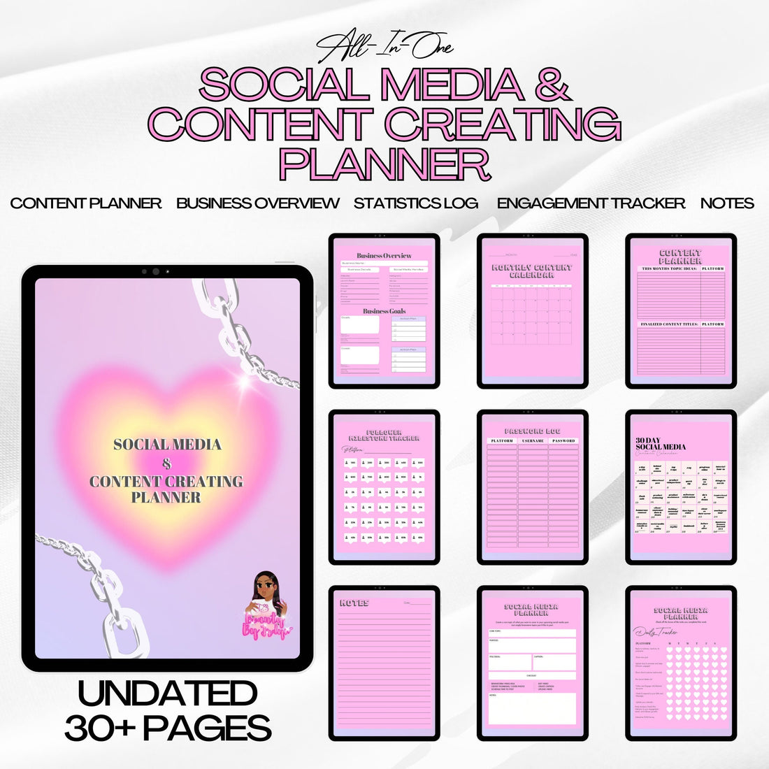 Social Media &amp; Content Creating Planner + 30 Day Content Calendar FREE